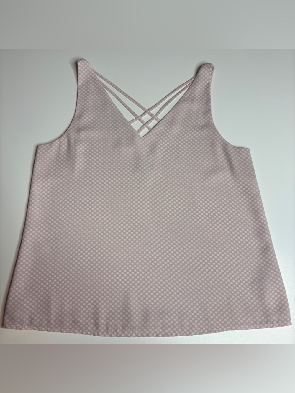 Express Polka Dot Tank Small Pink Strappy Back Flowy Boho Feminine Top